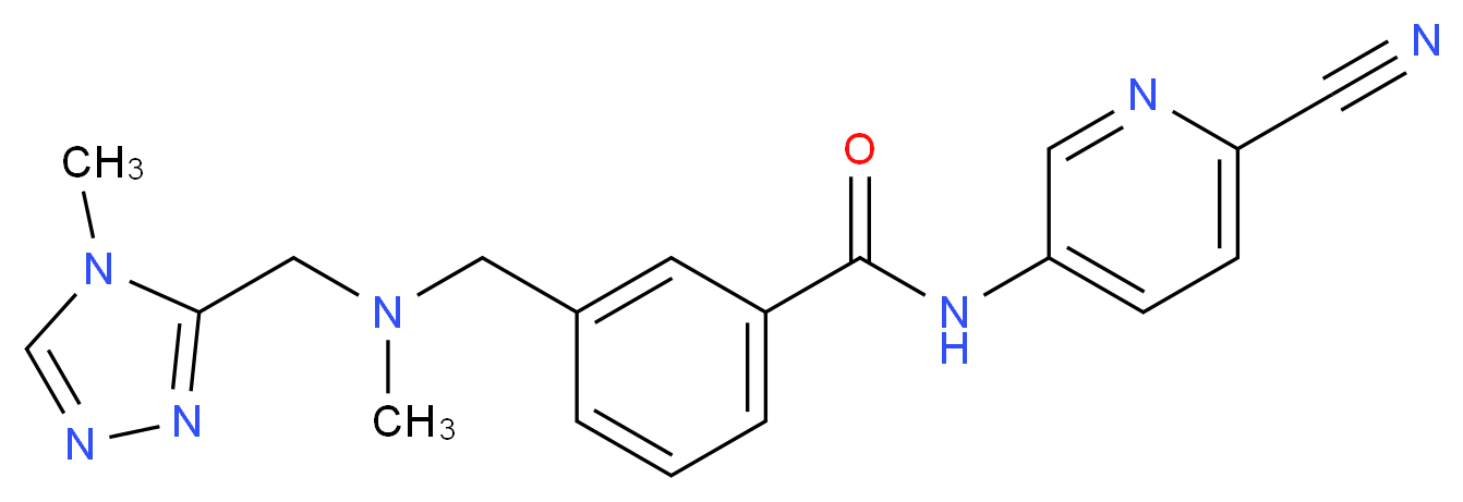 N-(6-cyanopyridin-3-yl)-3-({methyl[(4-methyl-4H-1,2,4-triazol-3-yl)methyl]amino}methyl)benzamide_分子结构_CAS_)