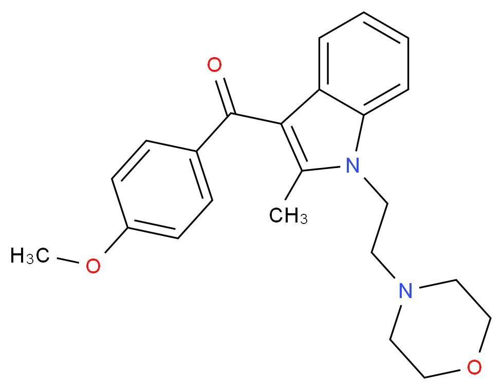 (4-Methoxyphenyl)(2-methyl-1-(2-morpholinoethyl)-1H-indol-3-yl)methanone_分子结构_CAS_92623-83-1)