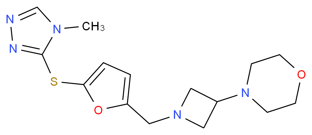 4-[1-({5-[(4-methyl-4H-1,2,4-triazol-3-yl)thio]-2-furyl}methyl)azetidin-3-yl]morpholine_分子结构_CAS_)