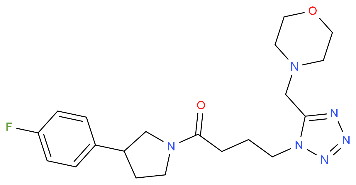 4-[(1-{4-[3-(4-fluorophenyl)-1-pyrrolidinyl]-4-oxobutyl}-1H-tetrazol-5-yl)methyl]morpholine_分子结构_CAS_)