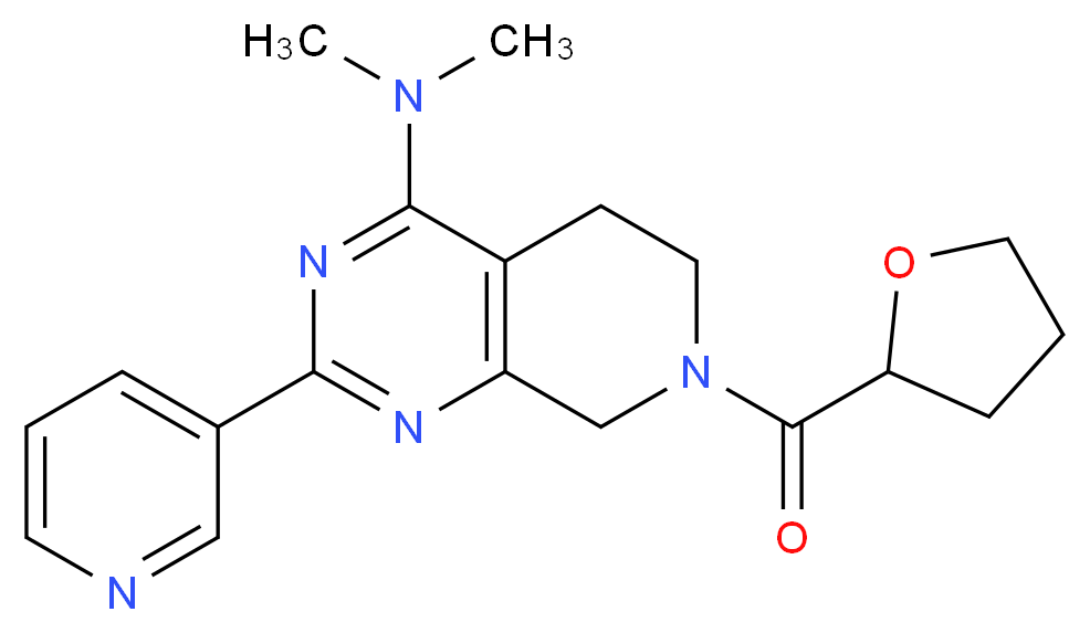 N,N-dimethyl-2-pyridin-3-yl-7-(tetrahydrofuran-2-ylcarbonyl)-5,6,7,8-tetrahydropyrido[3,4-d]pyrimidin-4-amine_分子结构_CAS_)