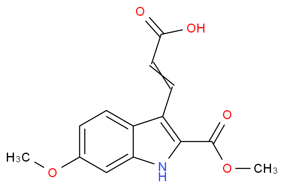 METHYL 3-(2-CARBOXY-VINYL)-6-METHOXY-1H-INDOLE-2-CARBOXYLATE_分子结构_CAS_885273-67-6)