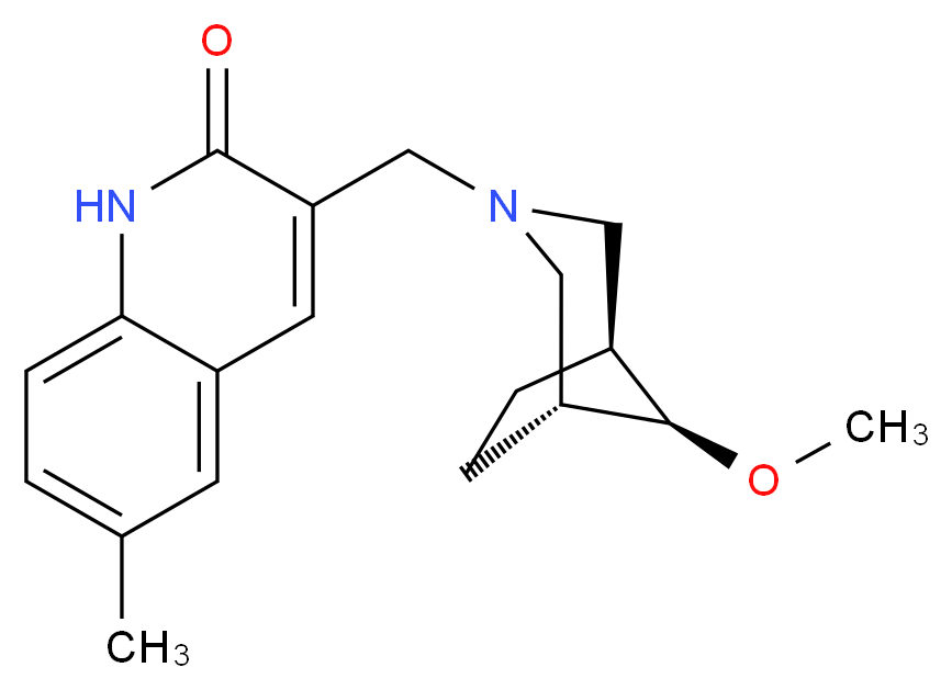 3-{[(8-syn)-8-methoxy-3-azabicyclo[3.2.1]oct-3-yl]methyl}-6-methylquinolin-2(1H)-one_分子结构_CAS_)