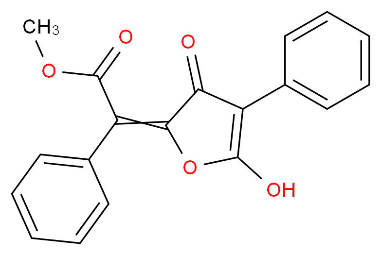 methyl 2-(5-hydroxy-3-oxo-4-phenyl-2,3-dihydrofuran-2-ylidene)-2-phenylacetate_分子结构_CAS_521-52-8