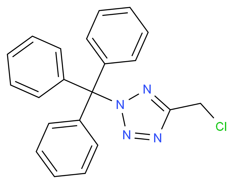 5-(chloromethyl)-2-(triphenylmethyl)-2H-1,2,3,4-tetrazole_分子结构_CAS_160998-59-4