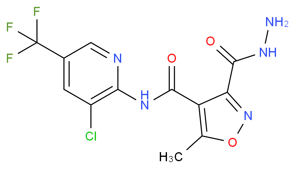 N-[3-Chloro-5-(trifluoromethyl)-2-pyridinyl]-3-(hy drazinocarbonyl)-5-methyl-4-isoxazolecarboxamide_分子结构_CAS_)
