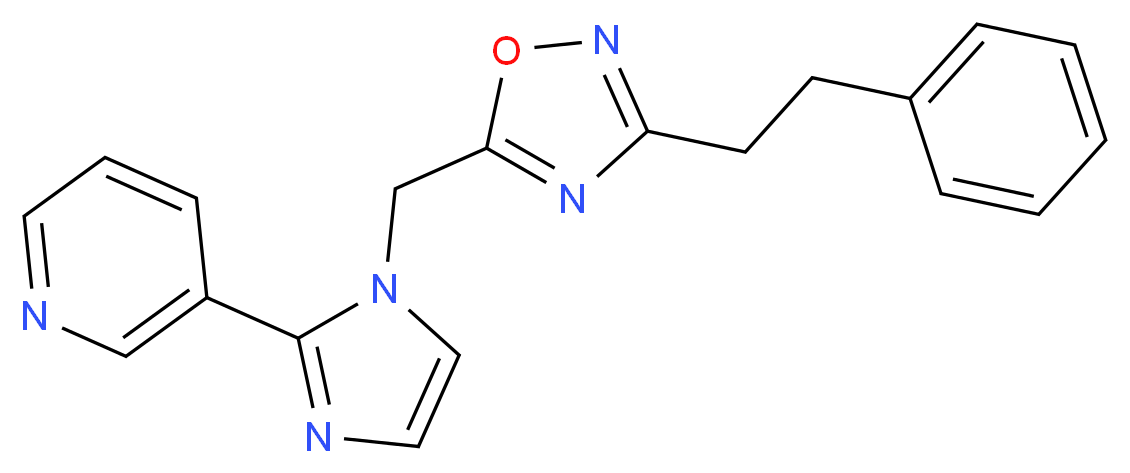 3-(1-{[3-(2-phenylethyl)-1,2,4-oxadiazol-5-yl]methyl}-1H-imidazol-2-yl)pyridine_分子结构_CAS_)