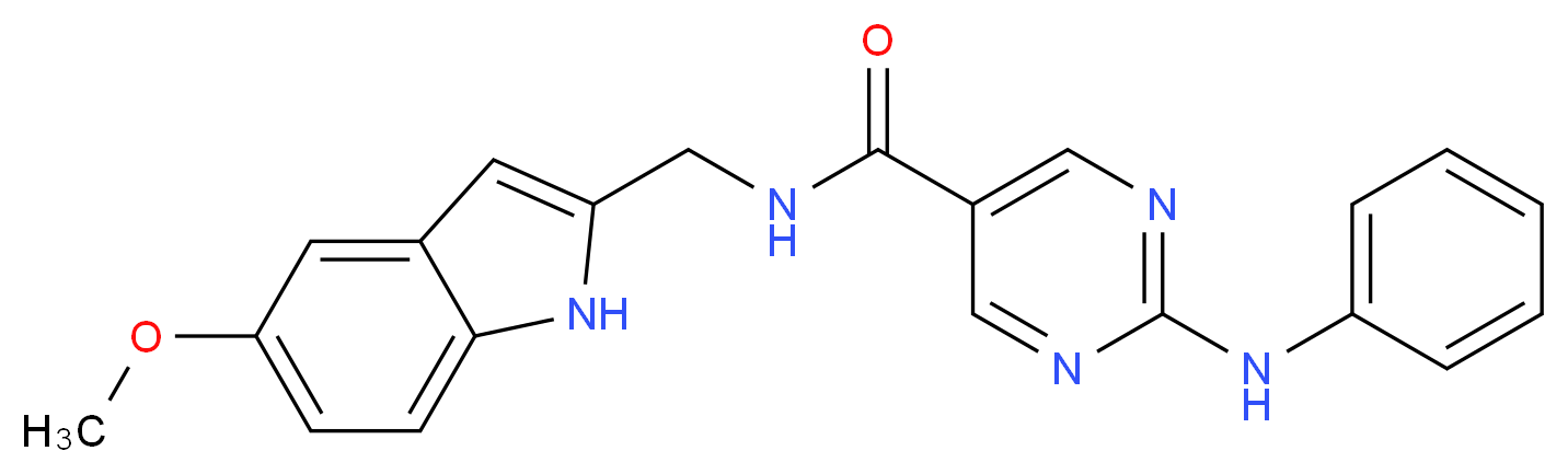 2-anilino-N-[(5-methoxy-1H-indol-2-yl)methyl]-5-pyrimidinecarboxamide_分子结构_CAS_)