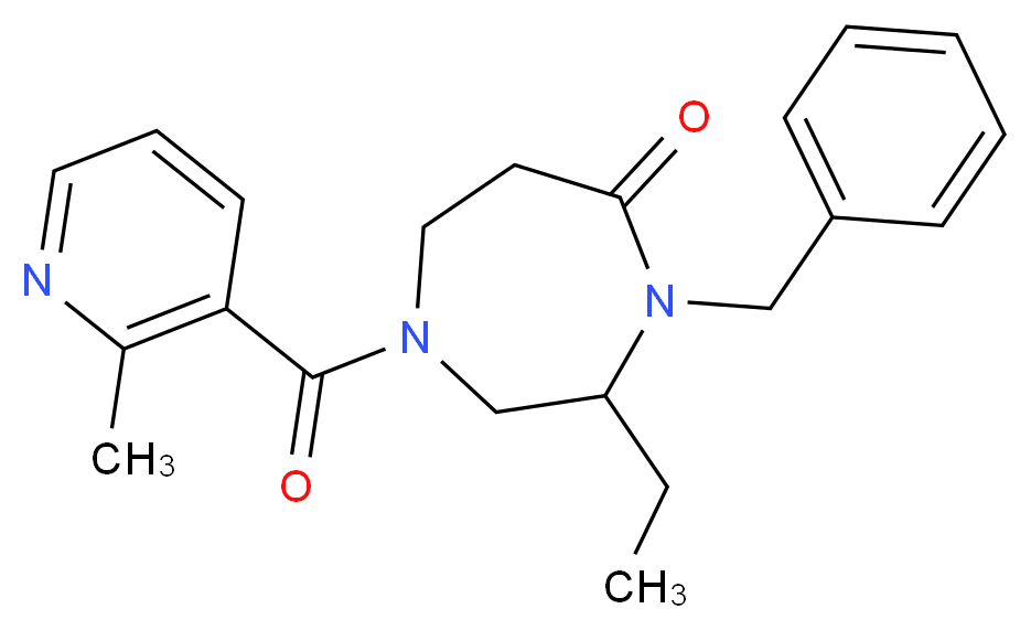 4-benzyl-3-ethyl-1-[(2-methyl-3-pyridinyl)carbonyl]-1,4-diazepan-5-one_分子结构_CAS_)