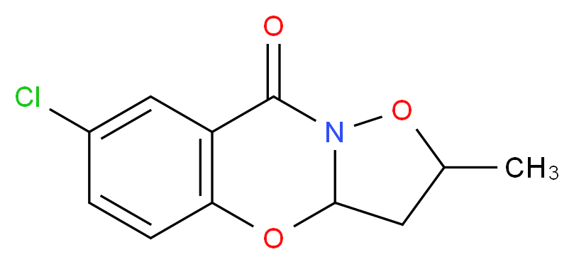 11-chloro-5-methyl-2,6-dioxa-7-azatricyclo[7.4.0.0<sup>3</sup>,<sup>7</sup>]trideca-1(9),10,12-trien-8-one_分子结构_CAS_29053-27-8