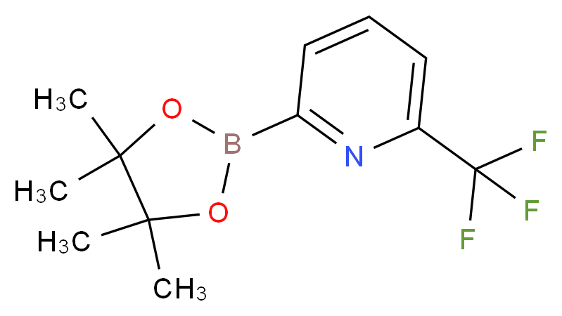 2-(4,4,5,5-Tetramethyl-1,3,2-dioxaborolan-2-yl)-6-(trifluoromethyl)pyridine_分子结构_CAS_881402-16-0)