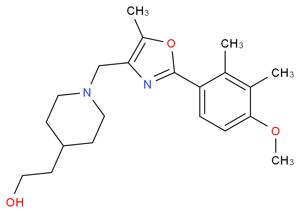 2-(1-{[2-(4-methoxy-2,3-dimethylphenyl)-5-methyl-1,3-oxazol-4-yl]methyl}piperidin-4-yl)ethanol_分子结构_CAS_)