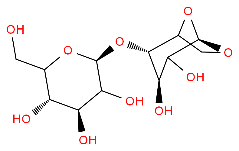 (2S,4S,5S)-2-{[(2S,3R,5R)-3,4-dihydroxy-6,8-dioxabicyclo[3.2.1]octan-2-yl]oxy}-6-(hydroxymethyl)oxane-3,4,5-triol_分子结构_CAS_35405-71-1