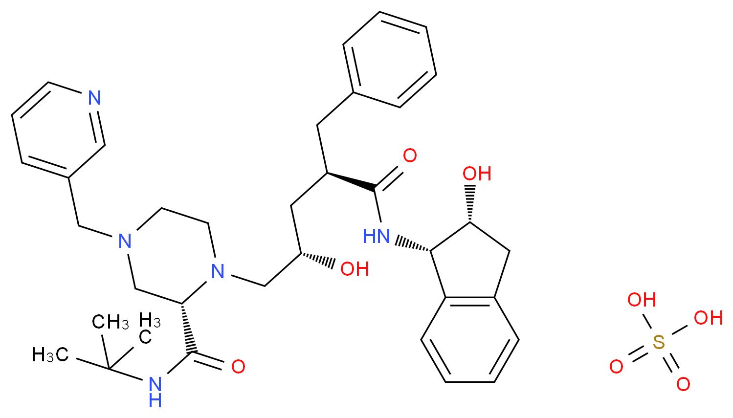 Indinavir sulfate_分子结构_CAS_157810-81-6)