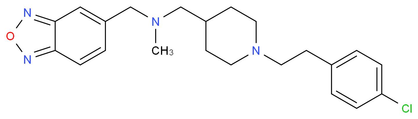 (2,1,3-benzoxadiazol-5-ylmethyl)({1-[2-(4-chlorophenyl)ethyl]-4-piperidinyl}methyl)methylamine_分子结构_CAS_)