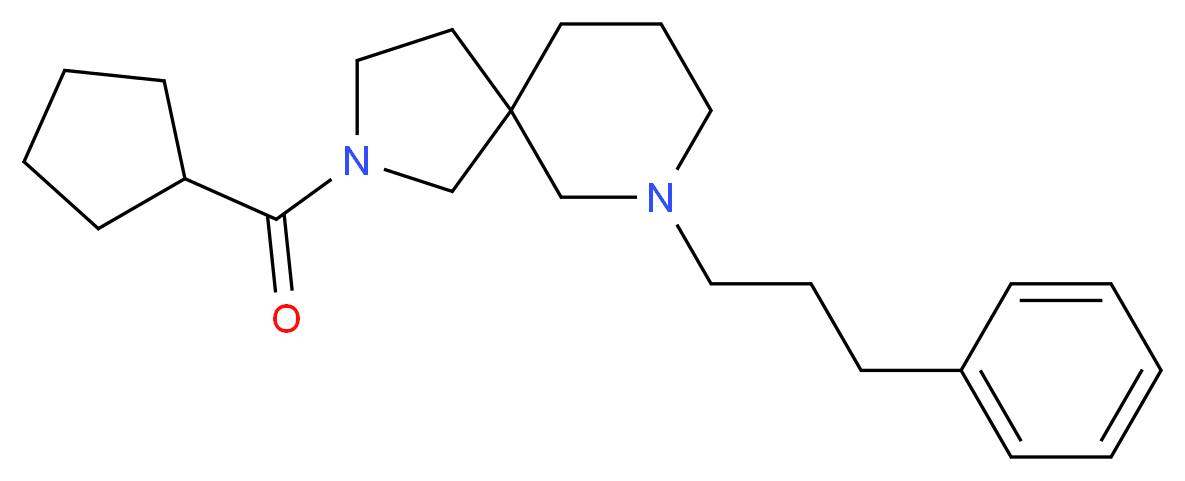 2-(cyclopentylcarbonyl)-7-(3-phenylpropyl)-2,7-diazaspiro[4.5]decane_分子结构_CAS_)