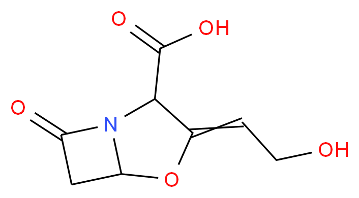 3-(2-hydroxyethylidene)-7-oxo-4-oxa-1-azabicyclo[3.2.0]heptane-2-carboxylic acid_分子结构_CAS_58001-44-8