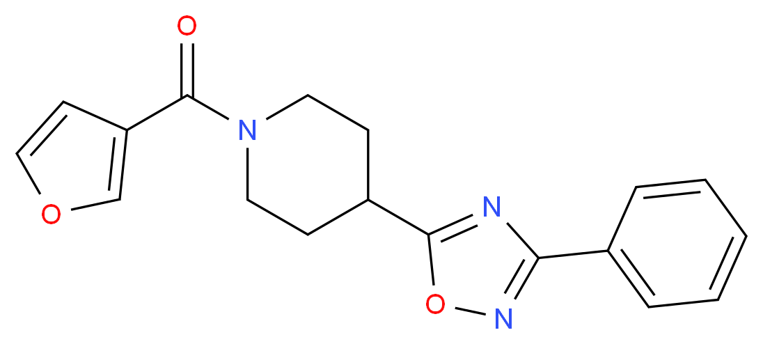1-(3-furoyl)-4-(3-phenyl-1,2,4-oxadiazol-5-yl)piperidine_分子结构_CAS_)