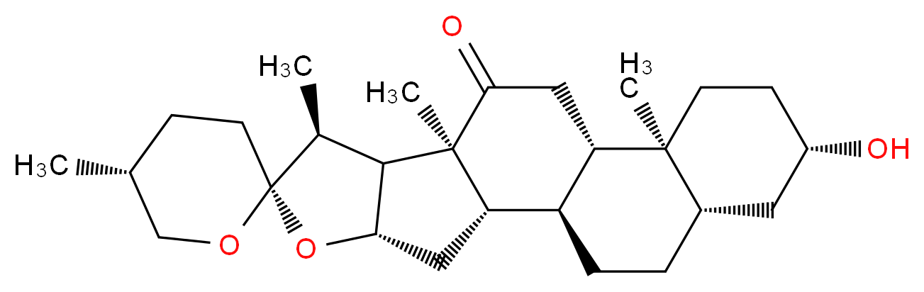 (1'R,2R,2'S,4'S,5R,7'S,8'R,9'S,12'S,13'S,16'S,18'S)-16'-hydroxy-5,7',9',13'-tetramethyl-5'-oxaspiro[oxane-2,6'-pentacyclo[10.8.0.0?,?.0?,?.0??,??]icosane]-10'-one_分子结构_CAS_467-55-0