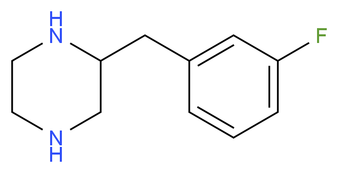 2-[(3-fluorophenyl)methyl]piperazine_分子结构_CAS_910444-91-6