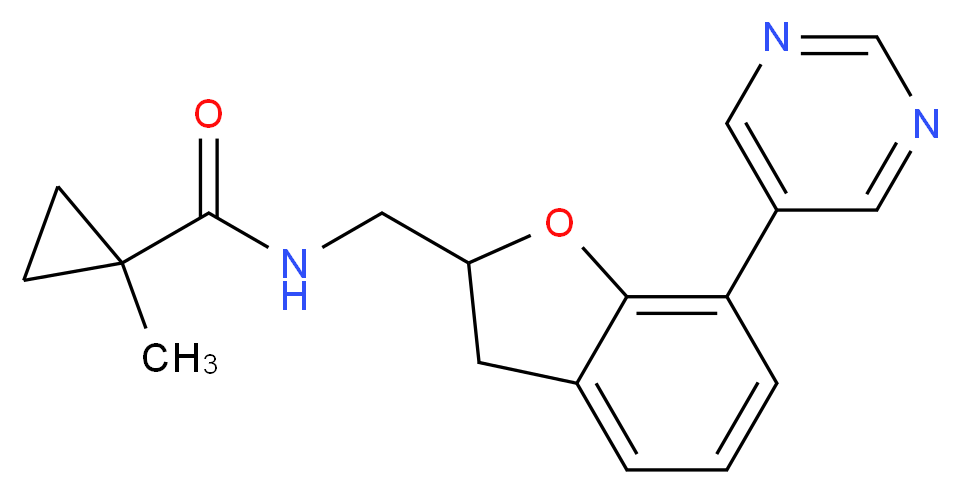 1-methyl-N-{[7-(5-pyrimidinyl)-2,3-dihydro-1-benzofuran-2-yl]methyl}cyclopropanecarboxamide_分子结构_CAS_)