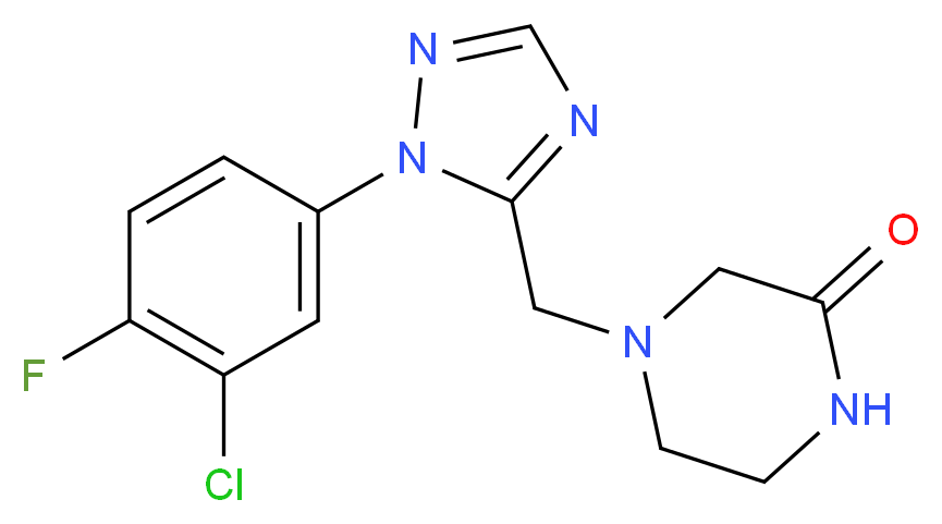 4-{[1-(3-chloro-4-fluorophenyl)-1H-1,2,4-triazol-5-yl]methyl}piperazin-2-one_分子结构_CAS_)