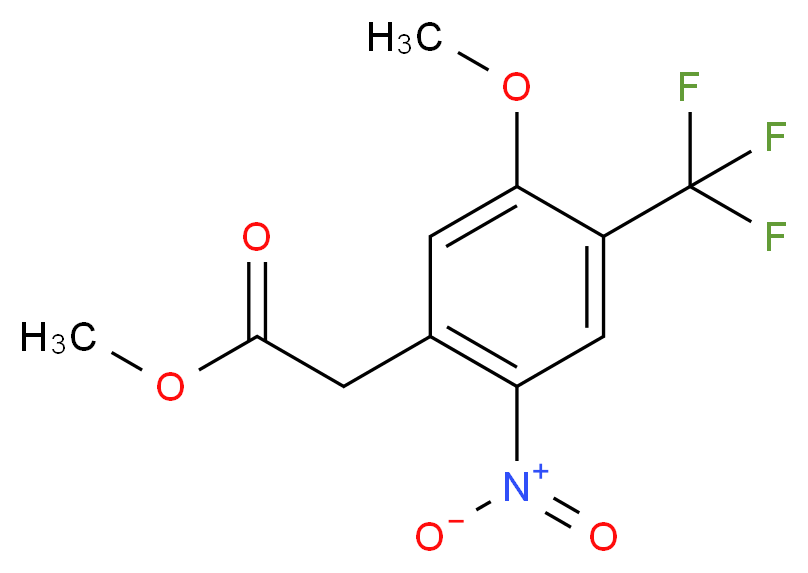 methyl 2-[5-methoxy-2-nitro-4-(trifluoromethyl)phenyl]acetate_分子结构_CAS_1186404-57-8