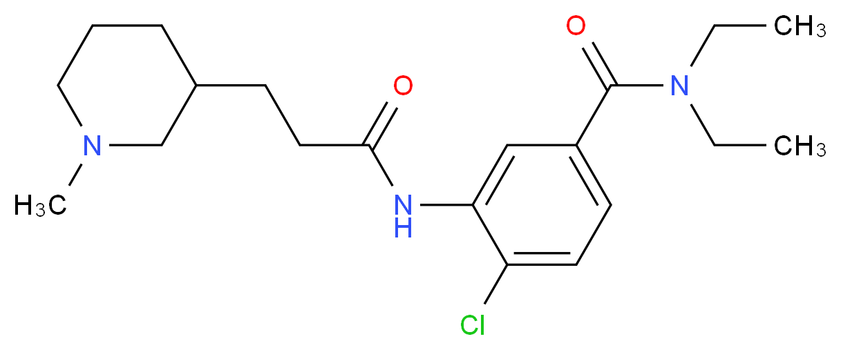 4-chloro-N,N-diethyl-3-{[3-(1-methylpiperidin-3-yl)propanoyl]amino}benzamide_分子结构_CAS_)