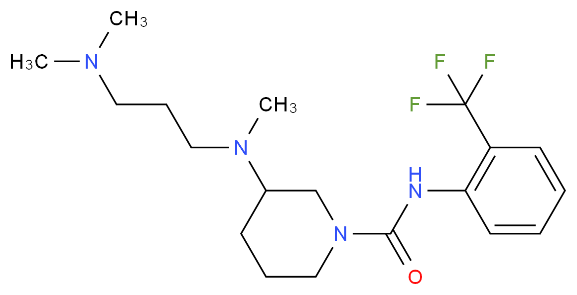 3-[[3-(dimethylamino)propyl](methyl)amino]-N-[2-(trifluoromethyl)phenyl]-1-piperidinecarboxamide_分子结构_CAS_)