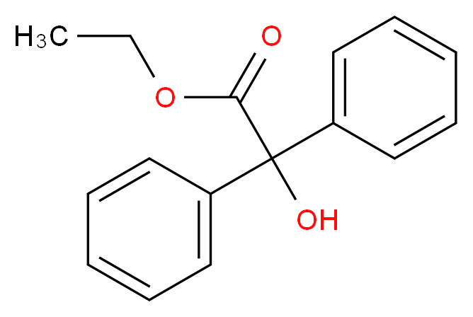 1,1-二苯基-1-羟基乙酸乙酯_分子结构_CAS_52182-15-7)