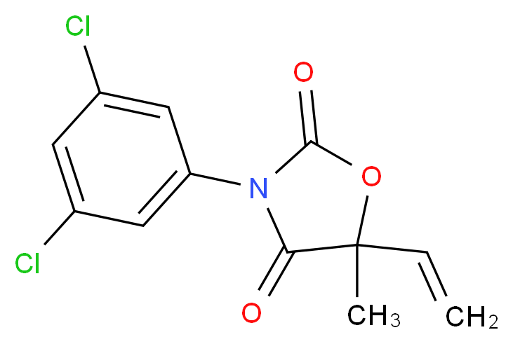 3-(3,5-dichlorophenyl)-5-ethenyl-5-methyl-1,3-oxazolidine-2,4-dione_分子结构_CAS_50471-44-8