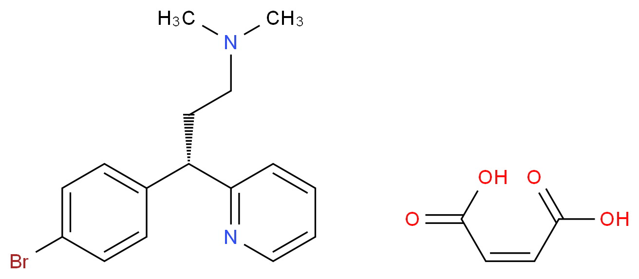 (2Z)-but-2-enedioic acid; [(3S)-3-(4-bromophenyl)-3-(pyridin-2-yl)propyl]dimethylamine_分子结构_CAS_2391-03-9