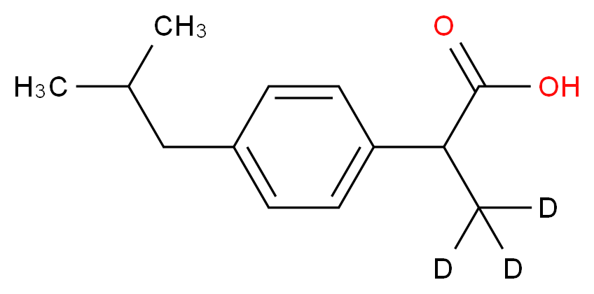 2-[4-(2-methylpropyl)phenyl](3,3,3-<sup>2</sup>H<sub>3</sub>)propanoic acid_分子结构_CAS_121662-14-4