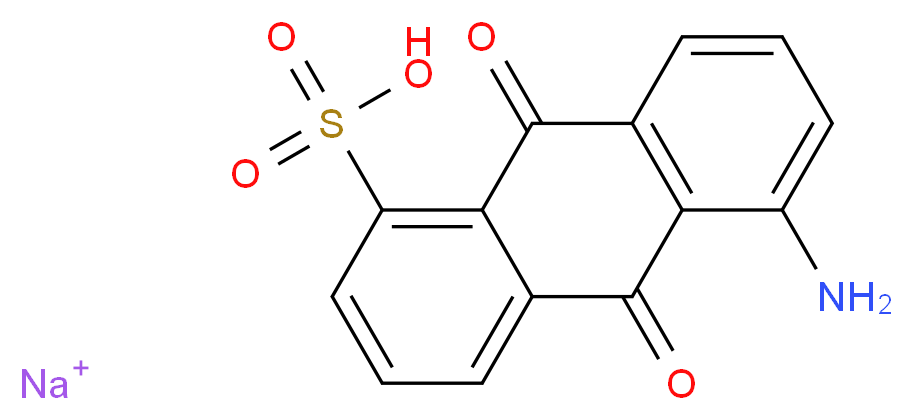sodium 5-amino-9,10-dioxo-9,10-dihydroanthracene-1-sulfonic acid_分子结构_CAS_4095-82-3