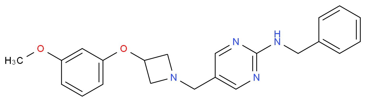 N-benzyl-5-{[3-(3-methoxyphenoxy)azetidin-1-yl]methyl}pyrimidin-2-amine_分子结构_CAS_)
