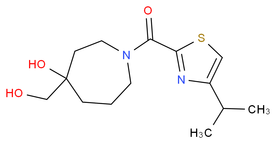 4-(hydroxymethyl)-1-[(4-isopropyl-1,3-thiazol-2-yl)carbonyl]azepan-4-ol_分子结构_CAS_)