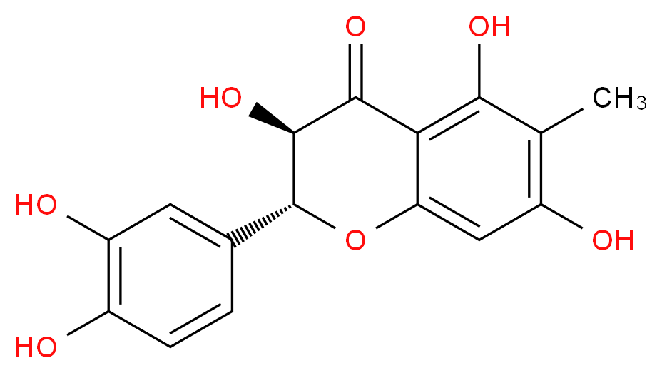 (2R,3R)-2-(3,4-dihydroxyphenyl)-3,5,7-trihydroxy-6-methyl-3,4-dihydro-2H-1-benzopyran-4-one_分子结构_CAS_31076-39-8