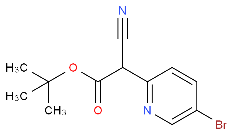 tert-butyl 2-(5-bromopyridin-2-yl)-2-cyanoacetate_分子结构_CAS_831203-34-0