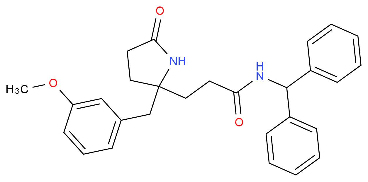 N-(diphenylmethyl)-3-[2-(3-methoxybenzyl)-5-oxo-2-pyrrolidinyl]propanamide_分子结构_CAS_)