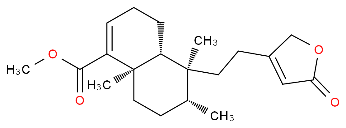 methyl (4aR,5S,6R,8aR)-5,6,8a-trimethyl-5-[2-(5-oxo-2,5-dihydrofuran-3-yl)ethyl]-3,4,4a,5,6,7,8,8a-octahydronaphthalene-1-carboxylate_分子结构_CAS_67650-47-9
