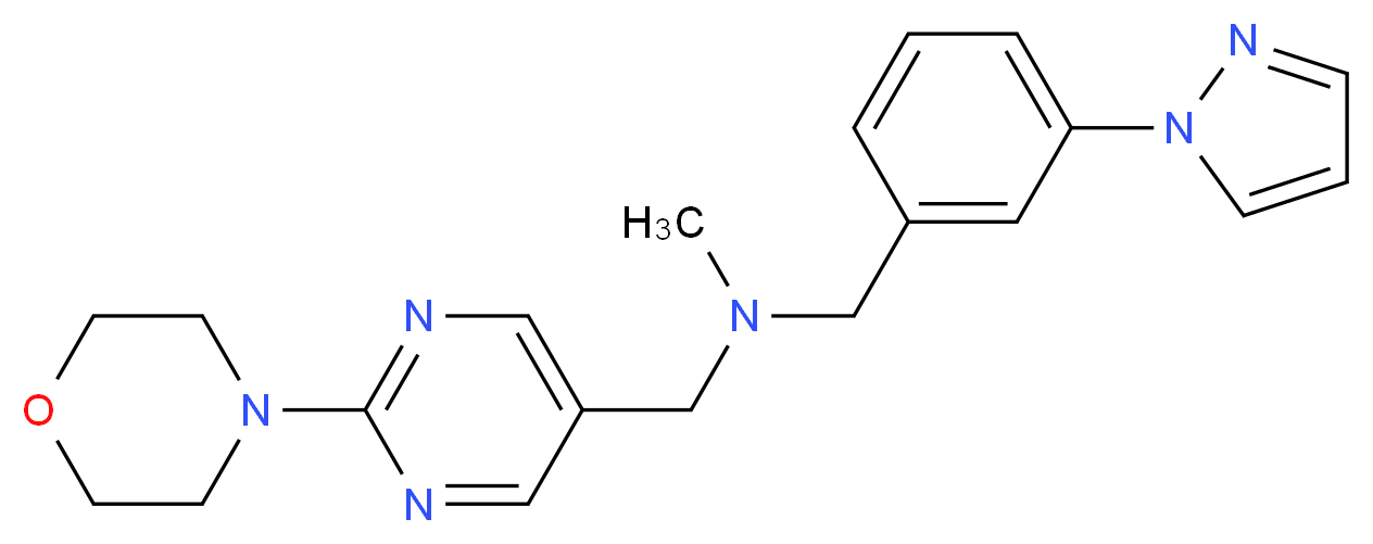 N-methyl-1-[2-(4-morpholinyl)-5-pyrimidinyl]-N-[3-(1H-pyrazol-1-yl)benzyl]methanamine_分子结构_CAS_)