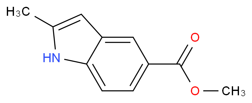 methyl 2-methyl-1H-indole-5-carboxylate_分子结构_CAS_57663-18-0