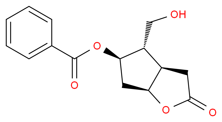 (3aR,4S,5R,6aS)-4-(hydroxymethyl)-2-oxo-hexahydro-2H-cyclopenta[b]furan-5-yl benzoate_分子结构_CAS_39746-00-4