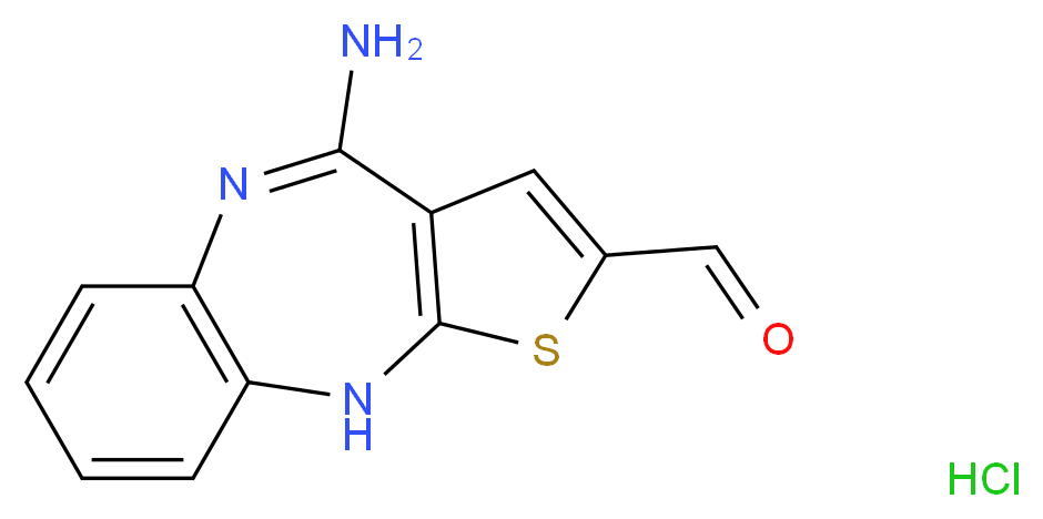 4-Aminothieno[2,3-b][1,5]benzodiazepine-2-carboxaldehyde Hydrochloride_分子结构_CAS_186792-96-1)