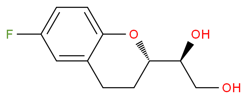 (1S)-1-[(2S)-6-fluoro-3,4-dihydro-2H-1-benzopyran-2-yl]ethane-1,2-diol_分子结构_CAS_905454-57-1