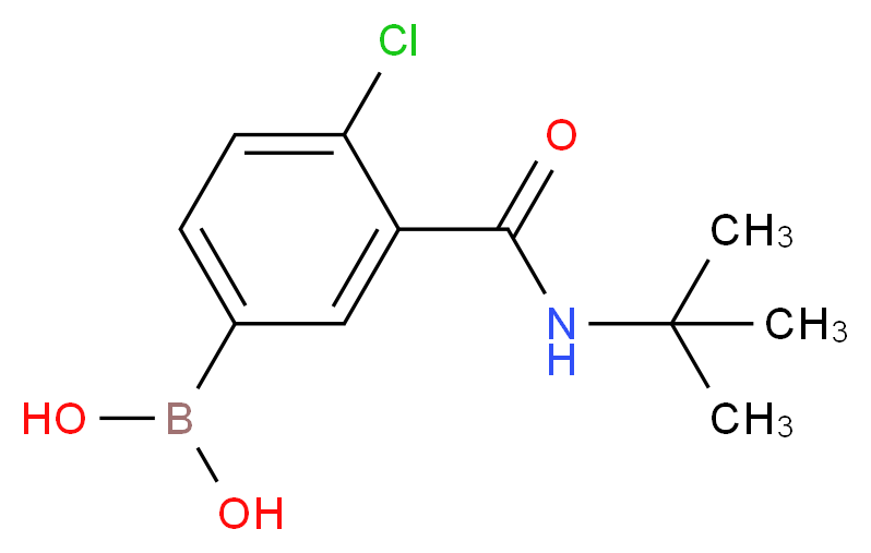 [3-(tert-butylcarbamoyl)-4-chlorophenyl]boronic acid_分子结构_CAS_871332-72-8