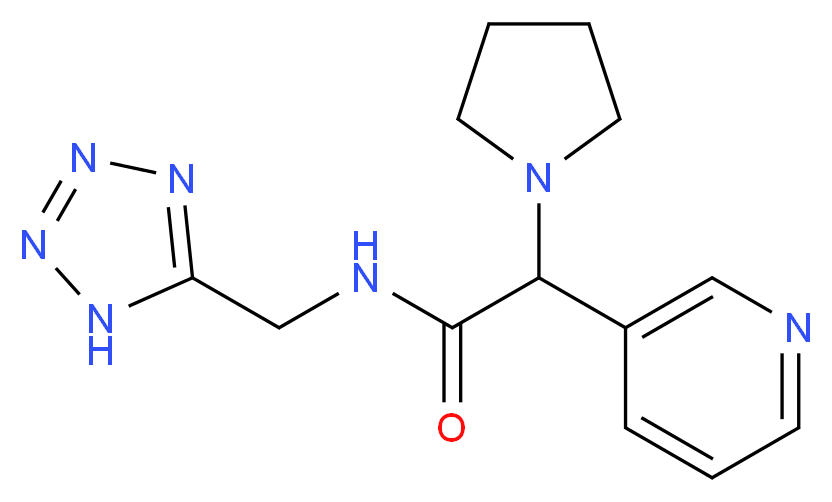 2-(3-pyridinyl)-2-(1-pyrrolidinyl)-N-(1H-tetrazol-5-ylmethyl)acetamide_分子结构_CAS_)