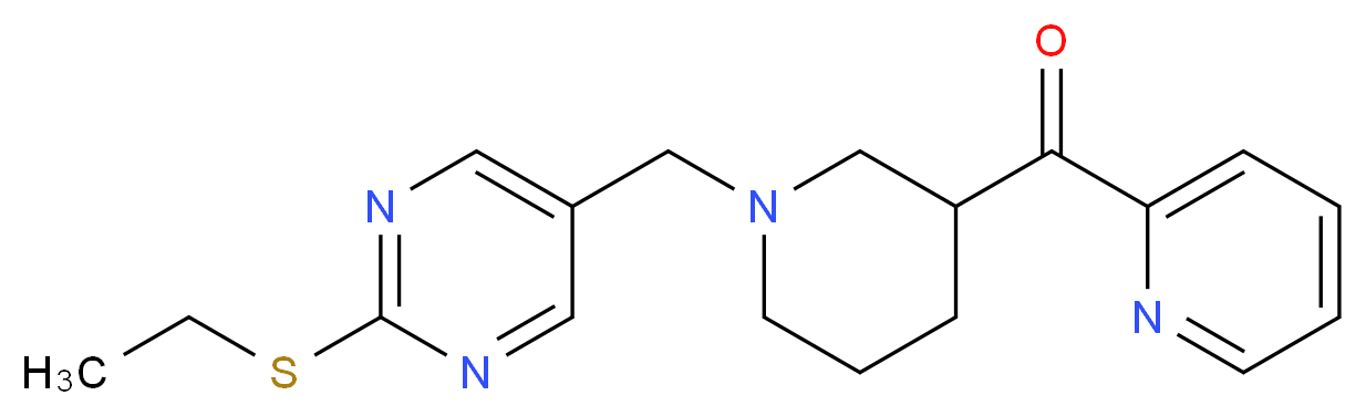 (1-{[2-(ethylthio)pyrimidin-5-yl]methyl}piperidin-3-yl)(pyridin-2-yl)methanone_分子结构_CAS_)