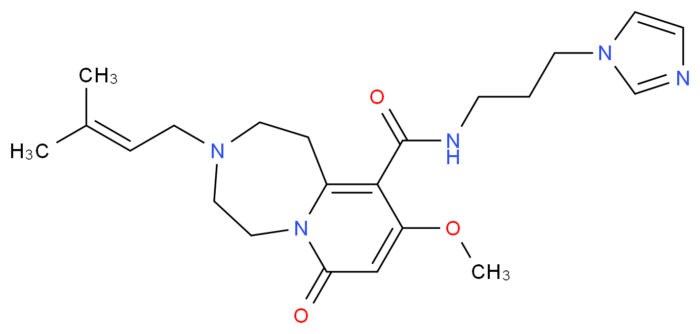 N-[3-(1H-imidazol-1-yl)propyl]-9-methoxy-3-(3-methyl-2-buten-1-yl)-7-oxo-1,2,3,4,5,7-hexahydropyrido[1,2-d][1,4]diazepine-10-carboxamide_分子结构_CAS_)