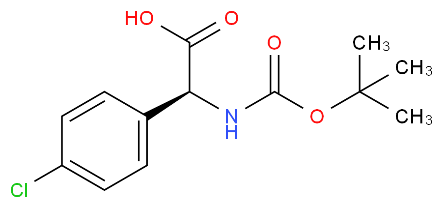 (S)-TERT-BUTOXYCARBONYLAMINO-(4-CHLORO-PHENYL)-ACETIC ACID_分子结构_CAS_917027-02-2)